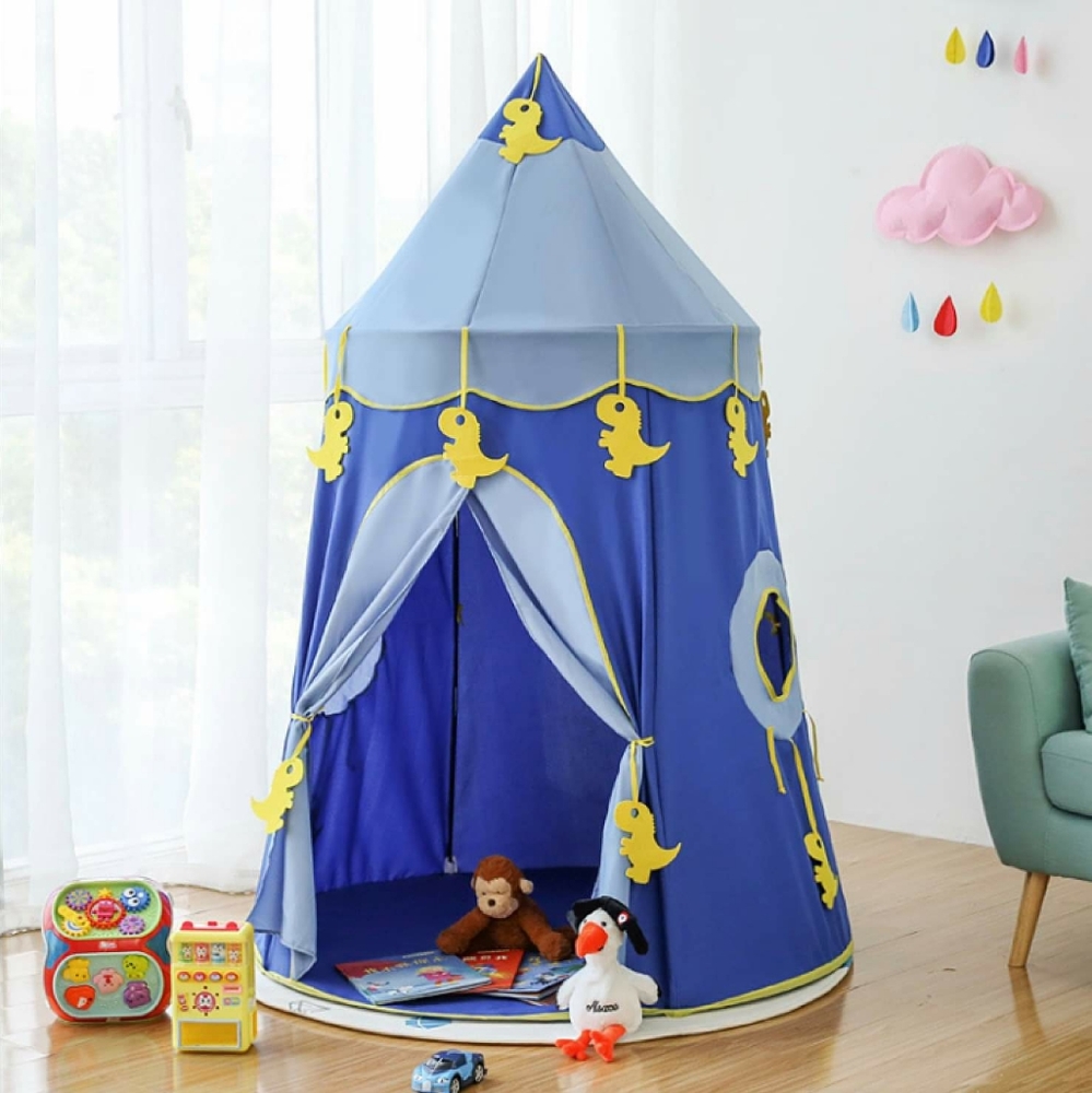 Restocked‼️Big Blue Dinosaur Castle/Kids Tent- NEW - Picture 1 of 3